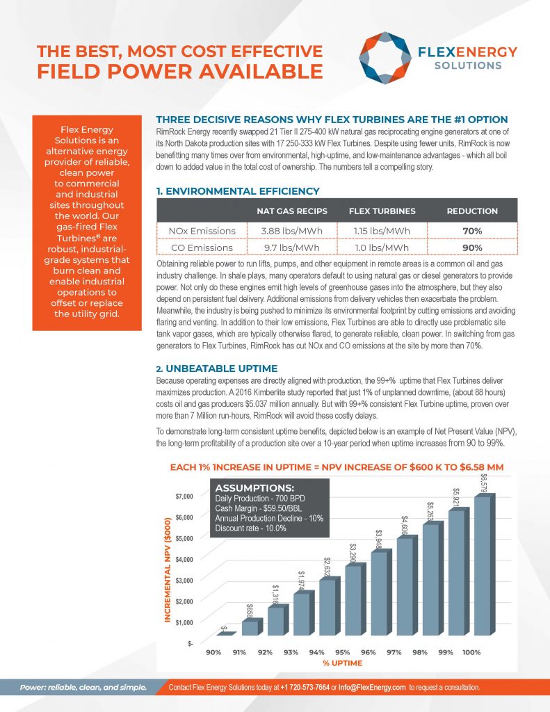 Most Cost-Effective Field Power Available | FlexEnergy